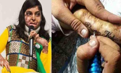 Lady fan with Pawan Kalyan’s tattoo